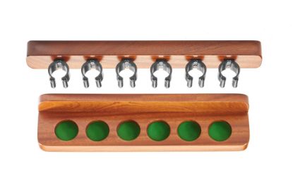 Picture of Mahogany Cue Rack with Nylon Clips