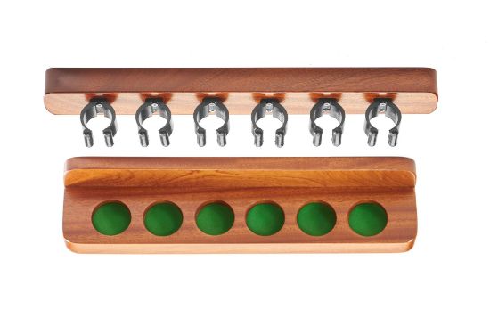 Picture of Mahogany Cue Rack with Nylon Clips