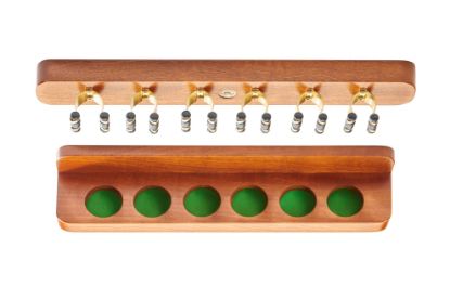 Picture of Mahogany Cue Rack Brassed Clips