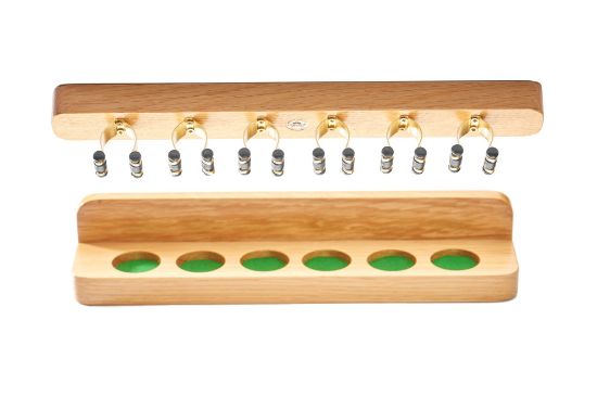 Picture of Oak Cue Rack Brassed Clips
